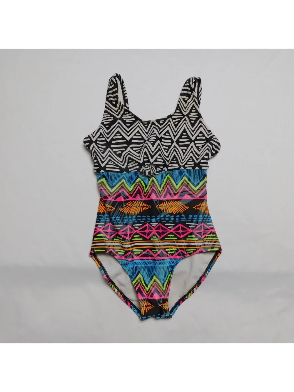 Art Class Girls One Piece Swimsuit Size S (6/6X) Colorful Geometric Print